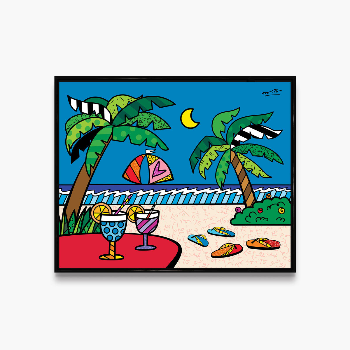 evening beach limited edition print  colorful decorative collectible gift idea