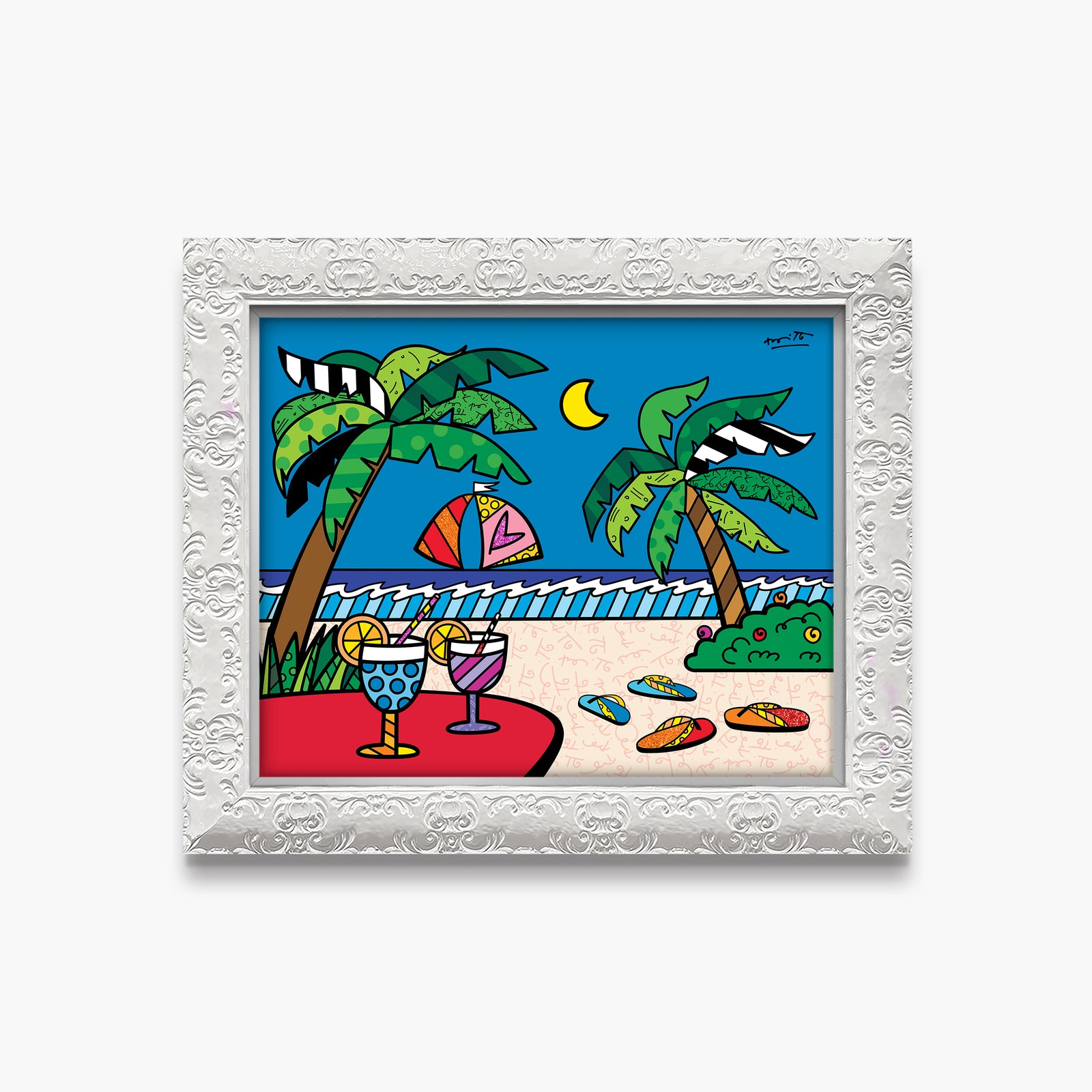 evening beach limited edition print  artistic colorful design collectible