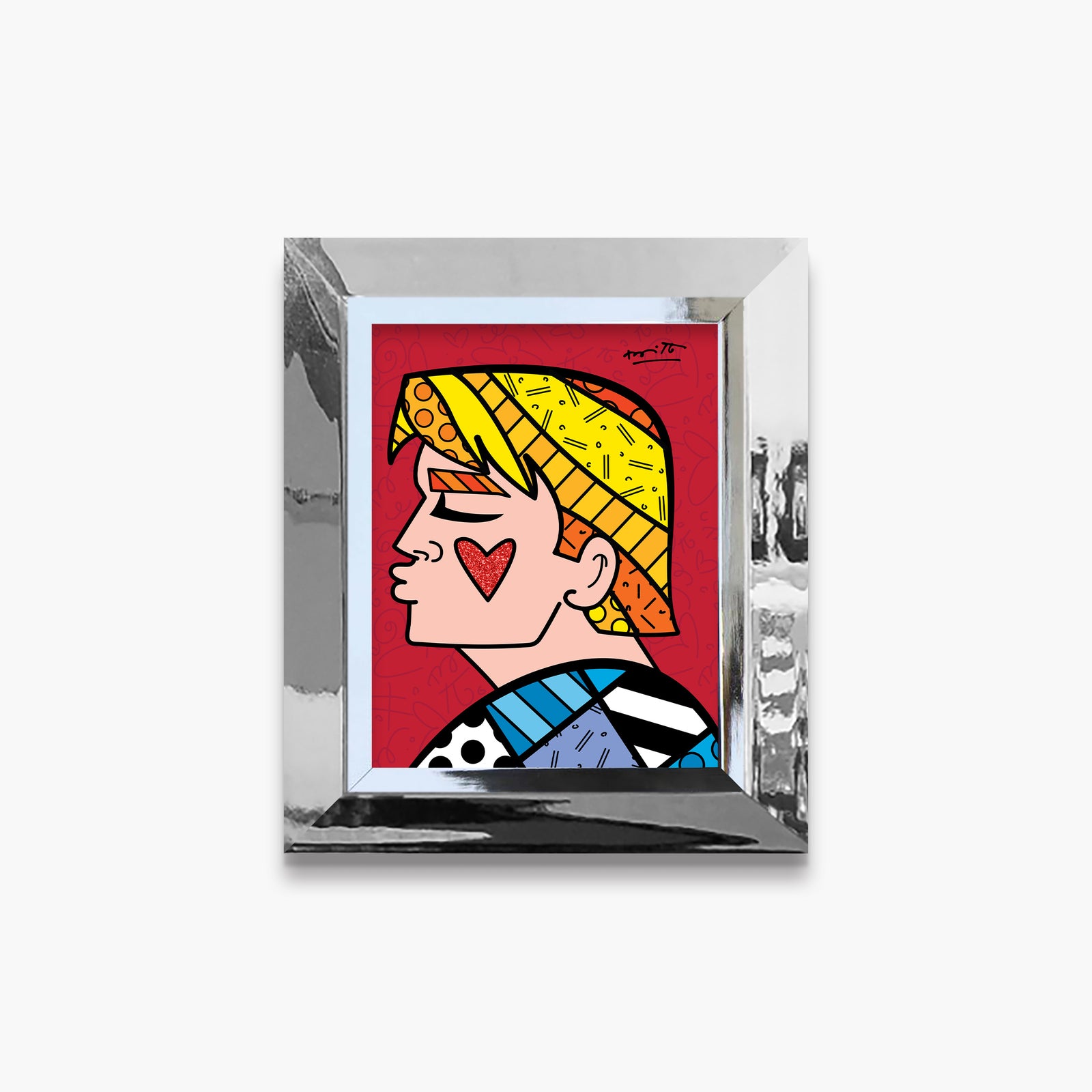 Romero Britto just love me limited edition  contemporary pop art piece