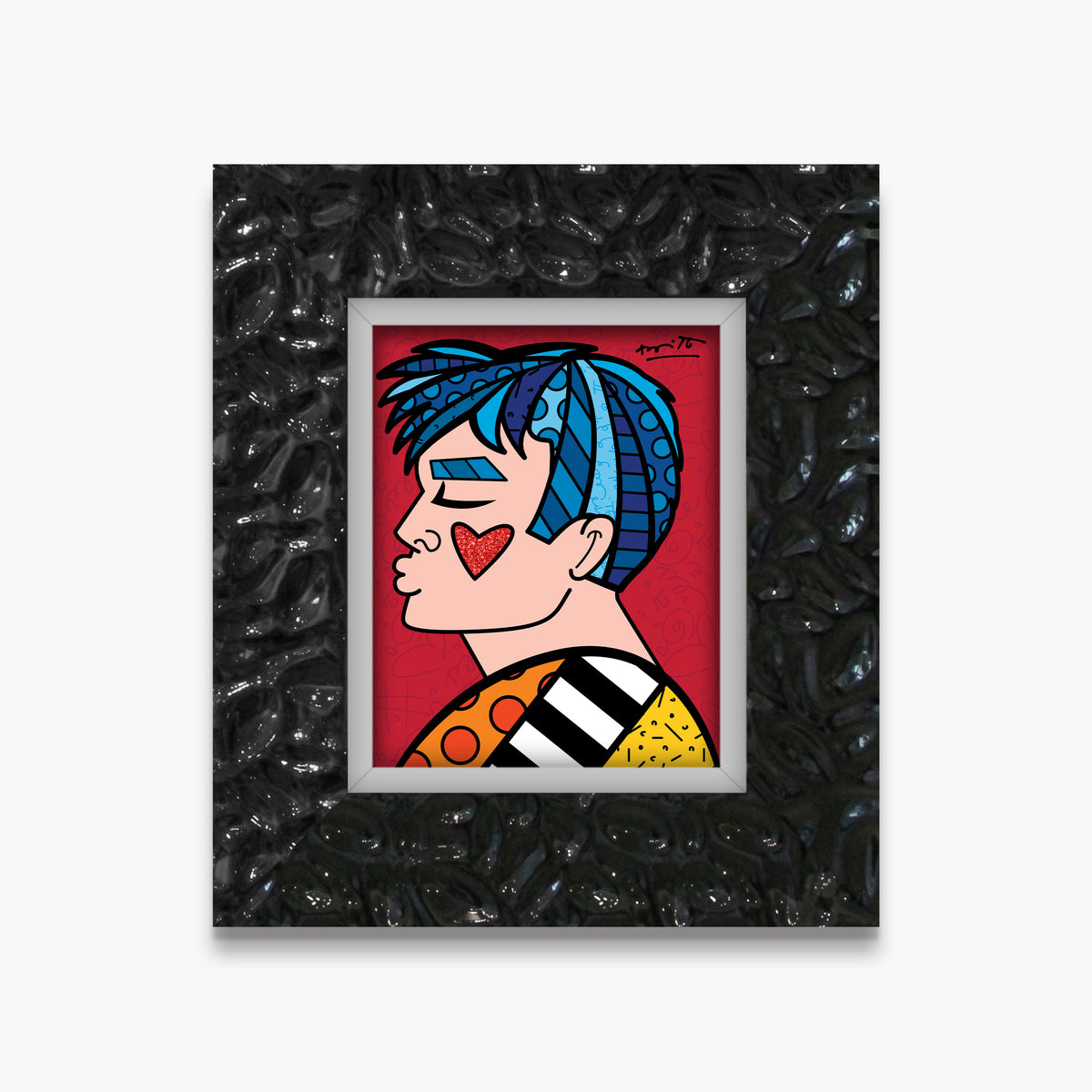 Romero Britto just love me limited edition  contemporary pop art piece