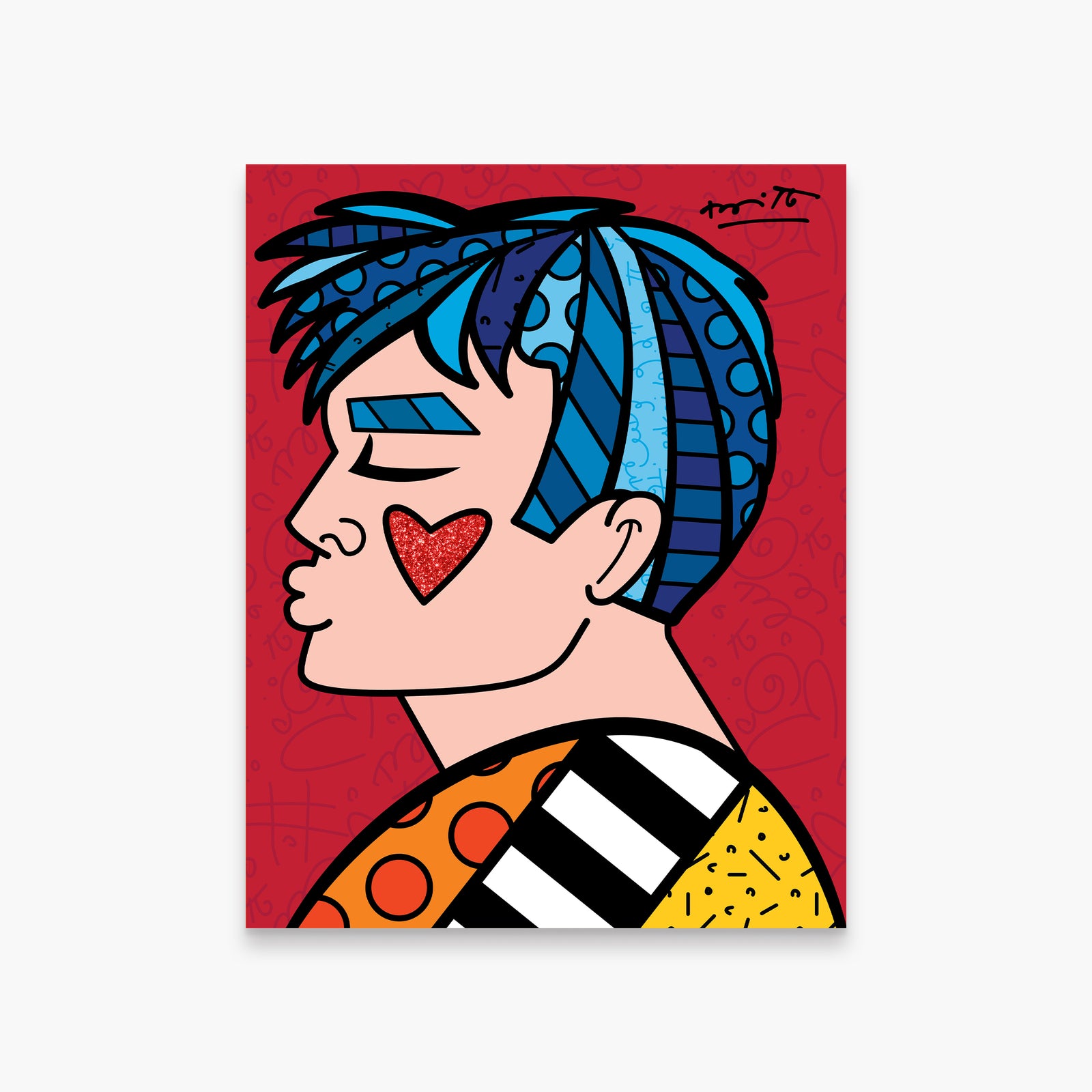 Romero Britto just love me limited edition  colorful pop art design