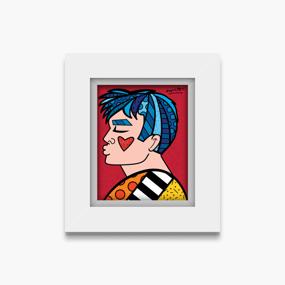 Romero Britto just love me limited edition  contemporary pop art piece