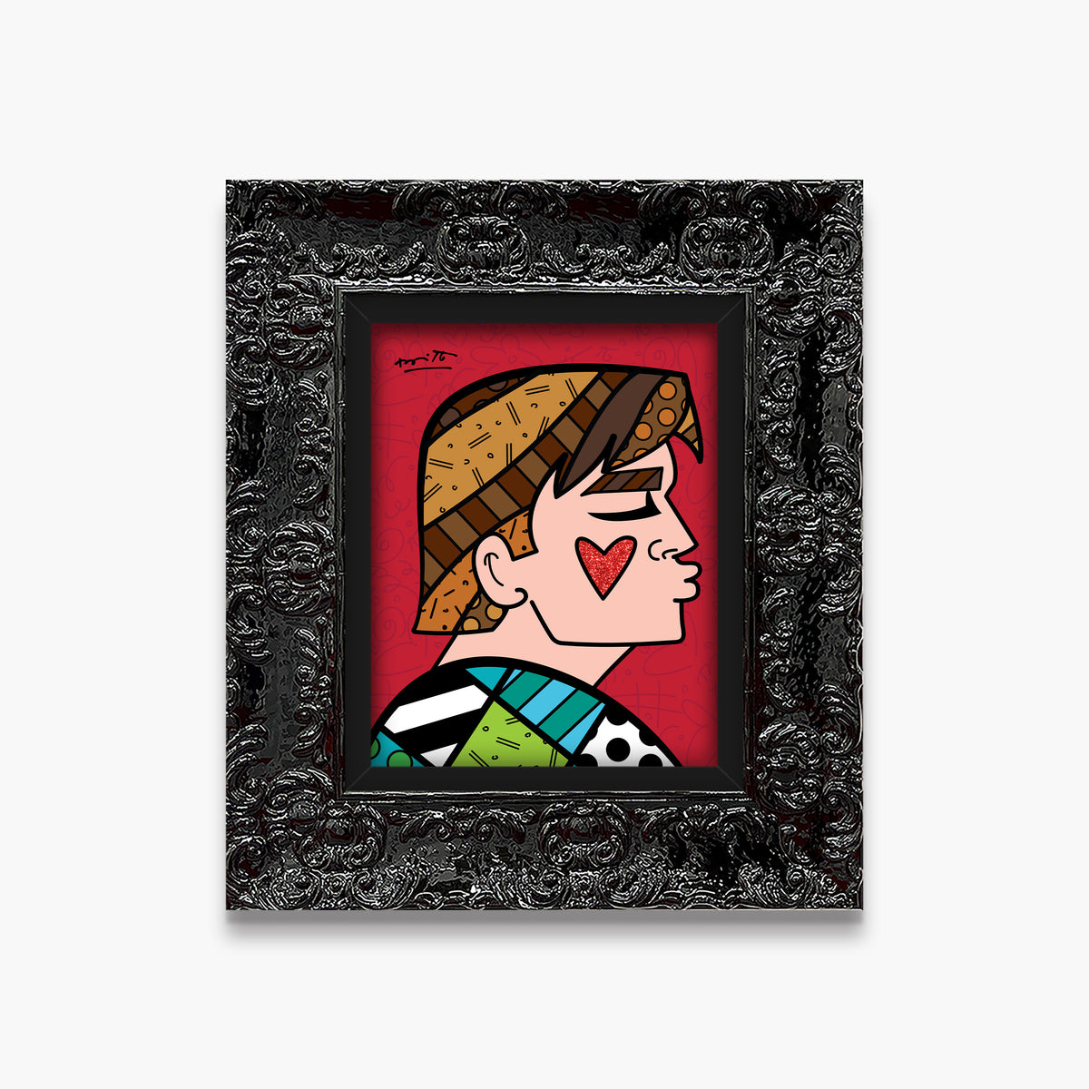 Romero Britto just love me limited edition  contemporary pop art piece