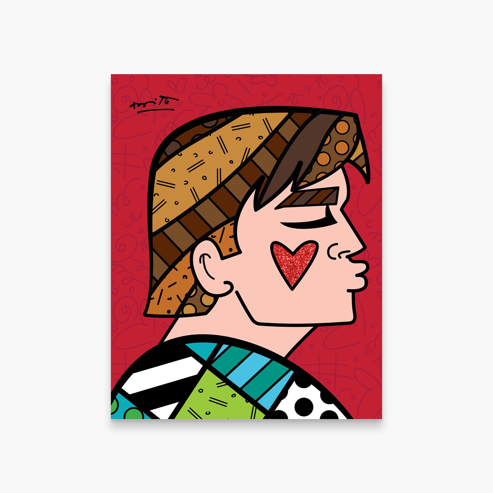 Romero Britto just love me limited edition  colorful pop art design