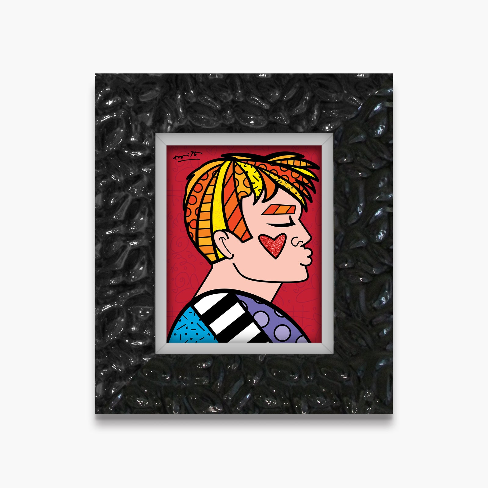 Romero Britto just love me limited edition  contemporary pop art piece