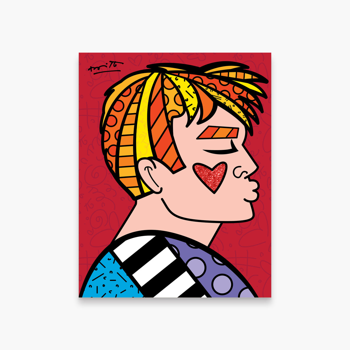 Romero Britto just love me limited edition  colorful pop art design