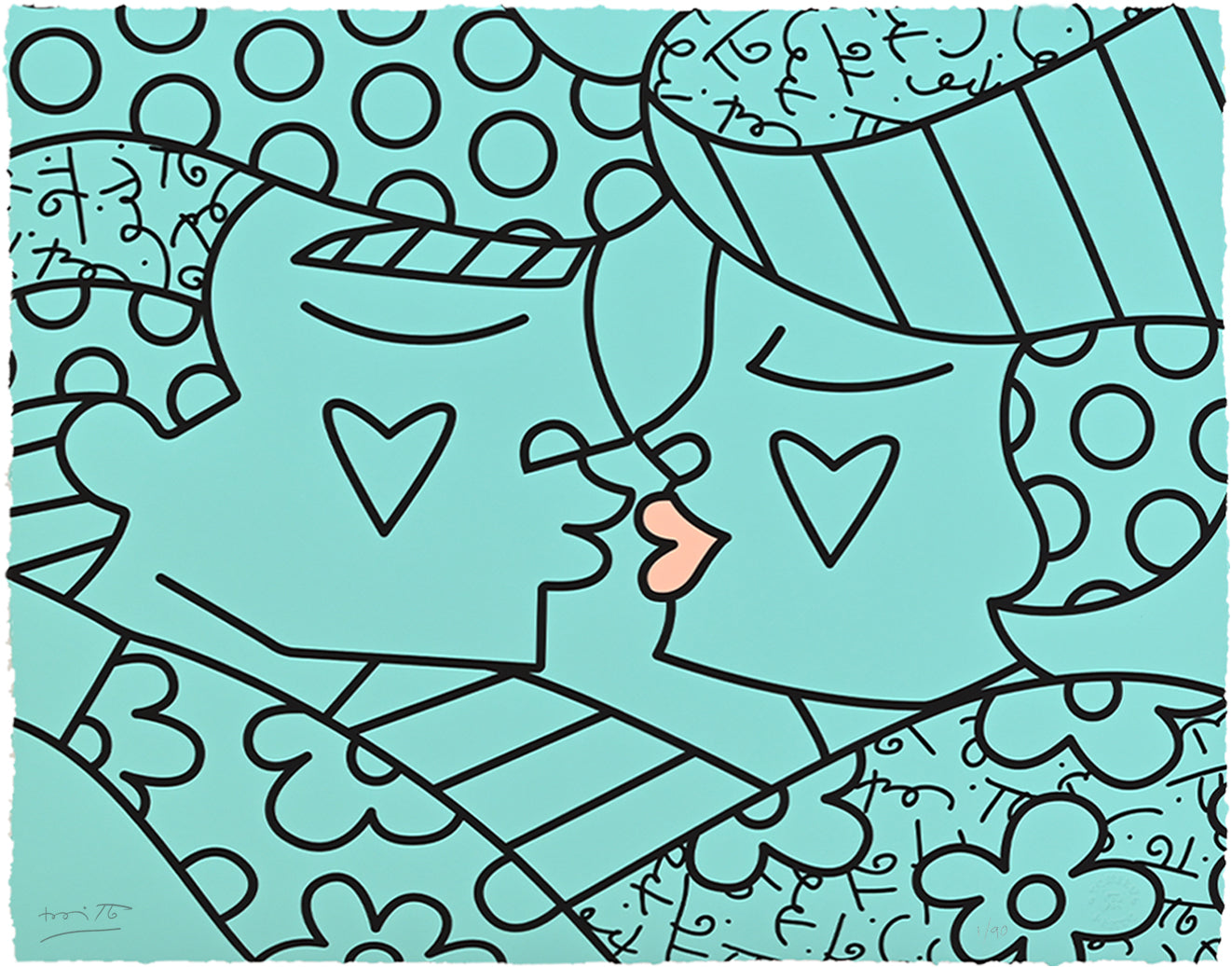 Romero Britto eternal limited edition print  colorful pop art design