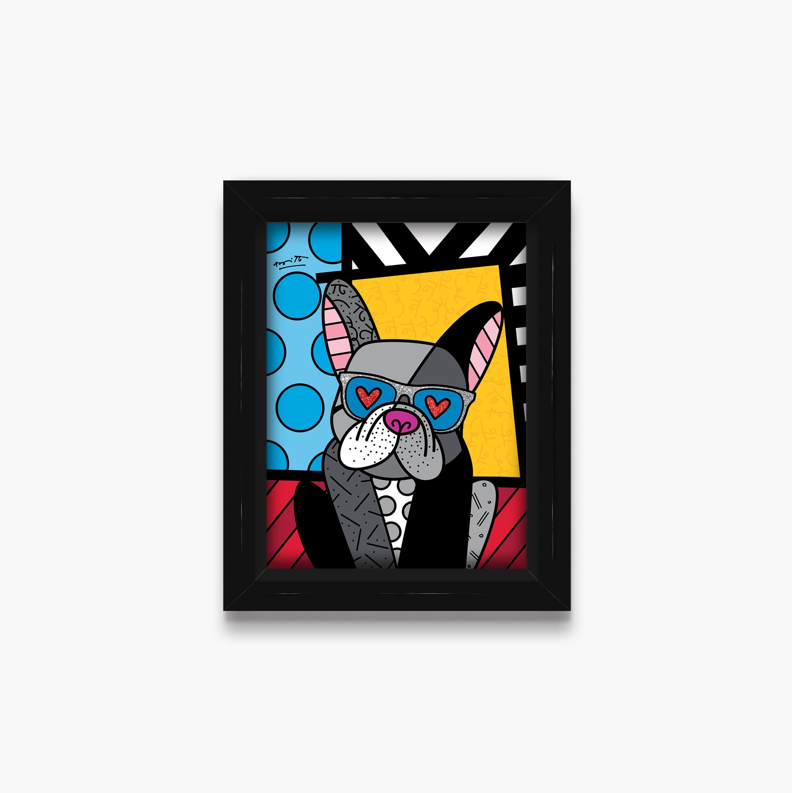 Romero Britto lovable french limited edition print  colorful pop art design