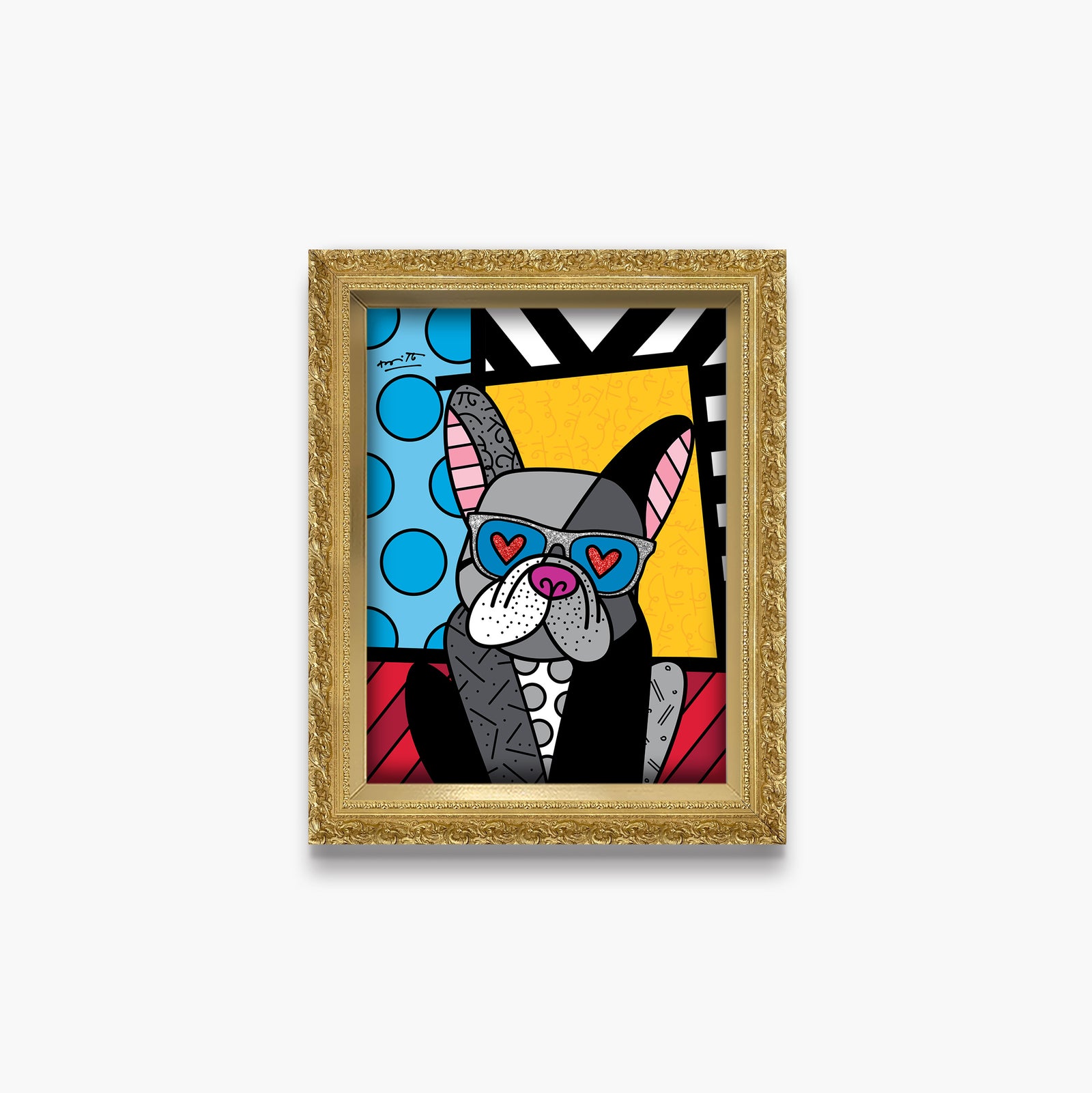 Romero Britto lovable french limited edition print  colorful pop art design