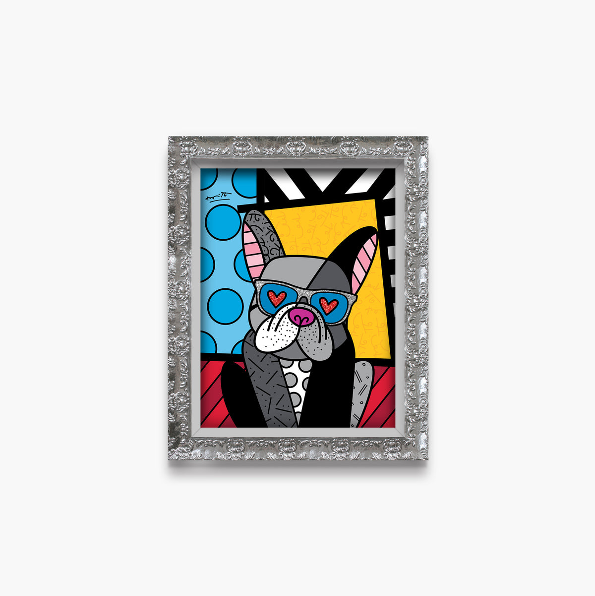 Romero Britto lovable french limited edition print  colorful pop art design