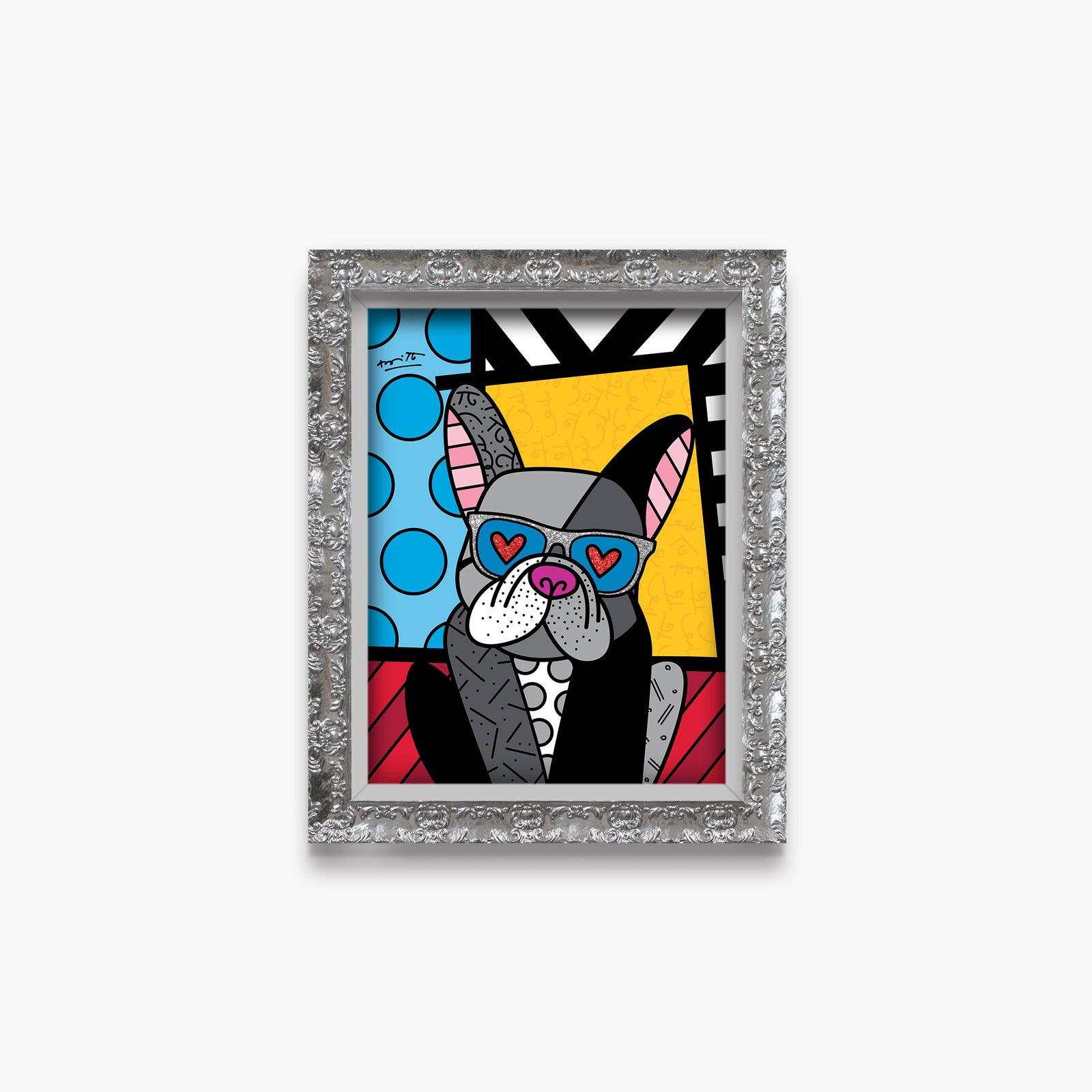 Romero Britto lovable french limited edition print  colorful pop art design