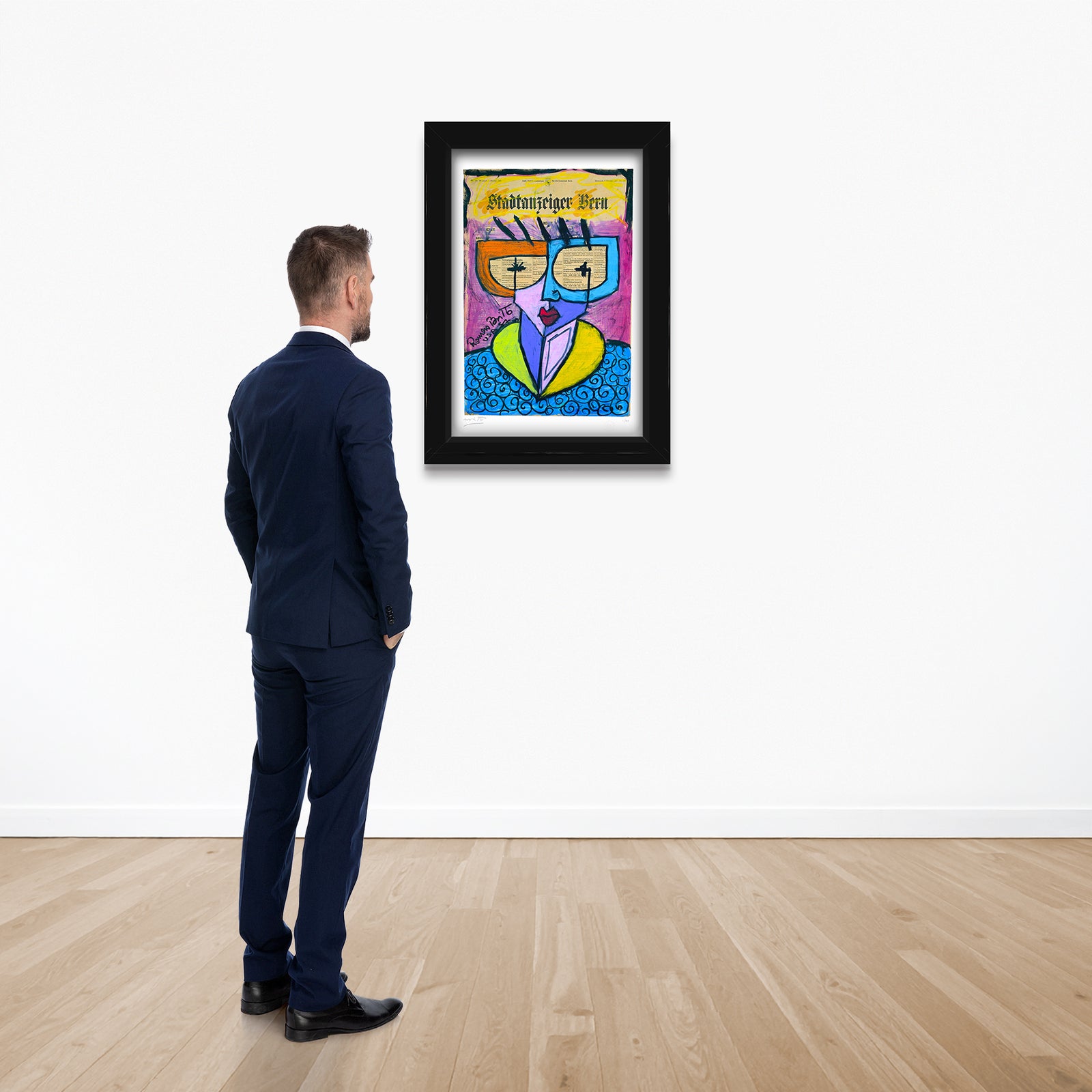swiss lady limited edition print  colorful decorative collectible gift idea