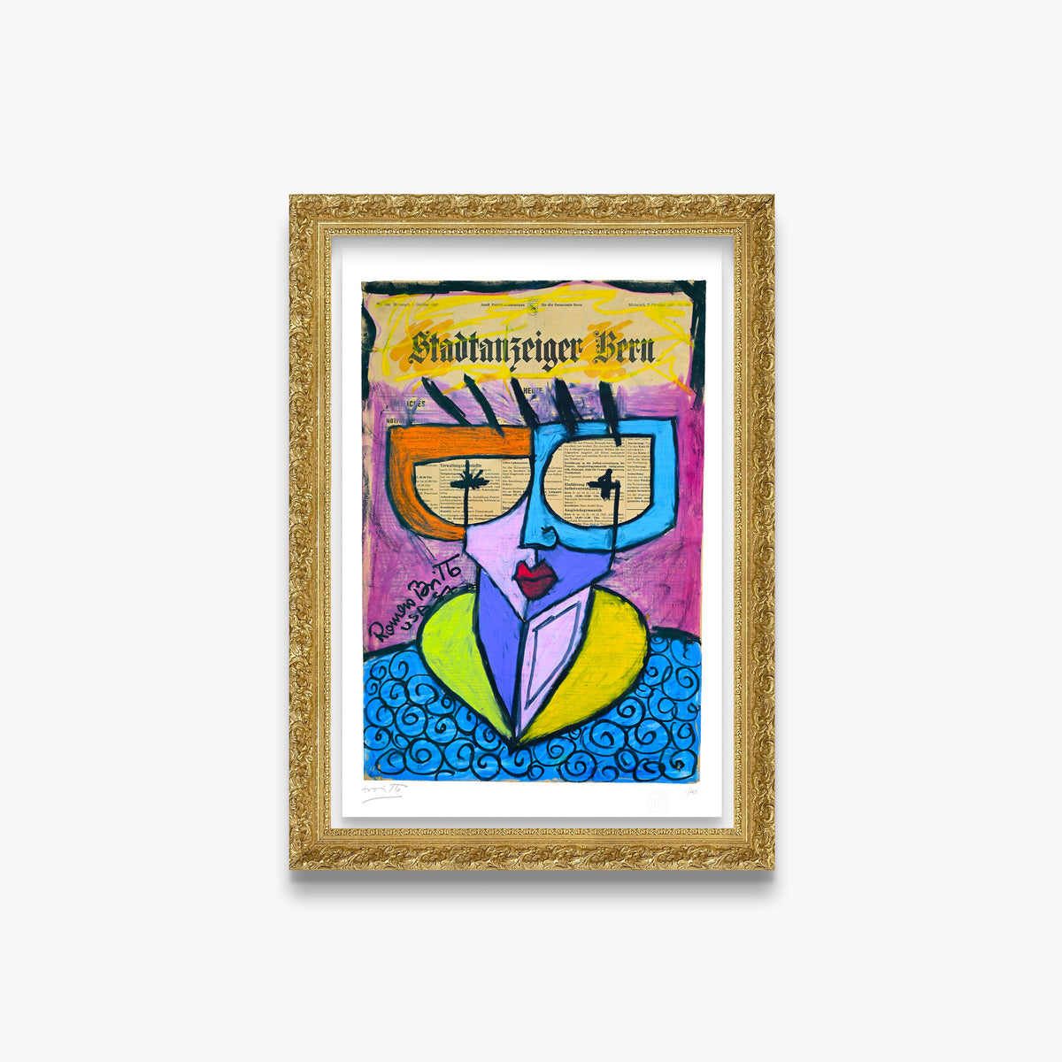 modern pop art swiss lady limited edition print  vibrant home decor