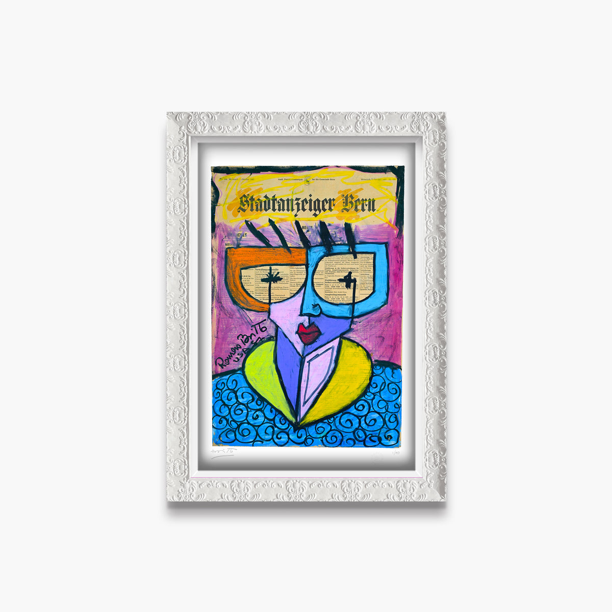 modern pop art swiss lady limited edition print  vibrant home decor