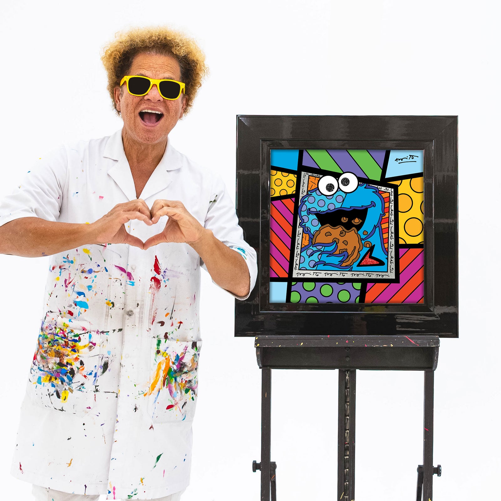 Romero Britto cookie monster sesame street limited  colorful pop art design