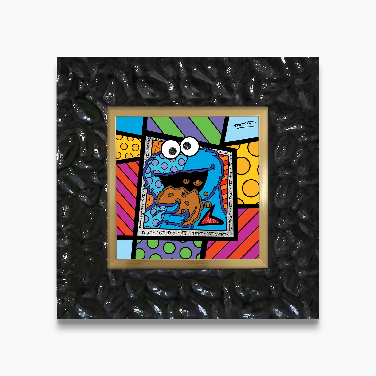 Romero Britto cookie monster sesame street limited  contemporary pop art piece