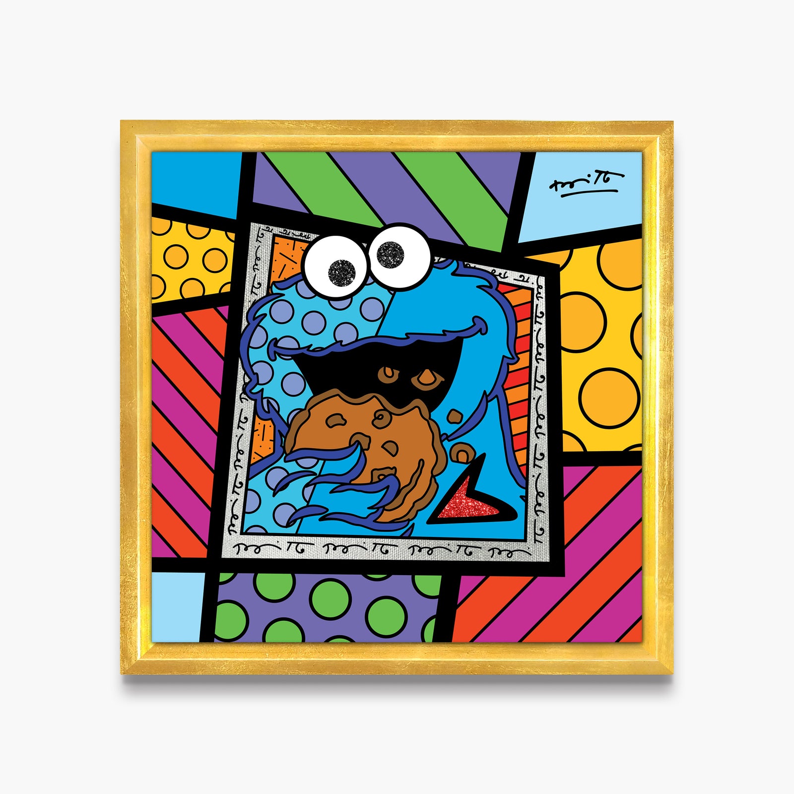 modern pop art cookie monster sesame street limited  vibrant home decor