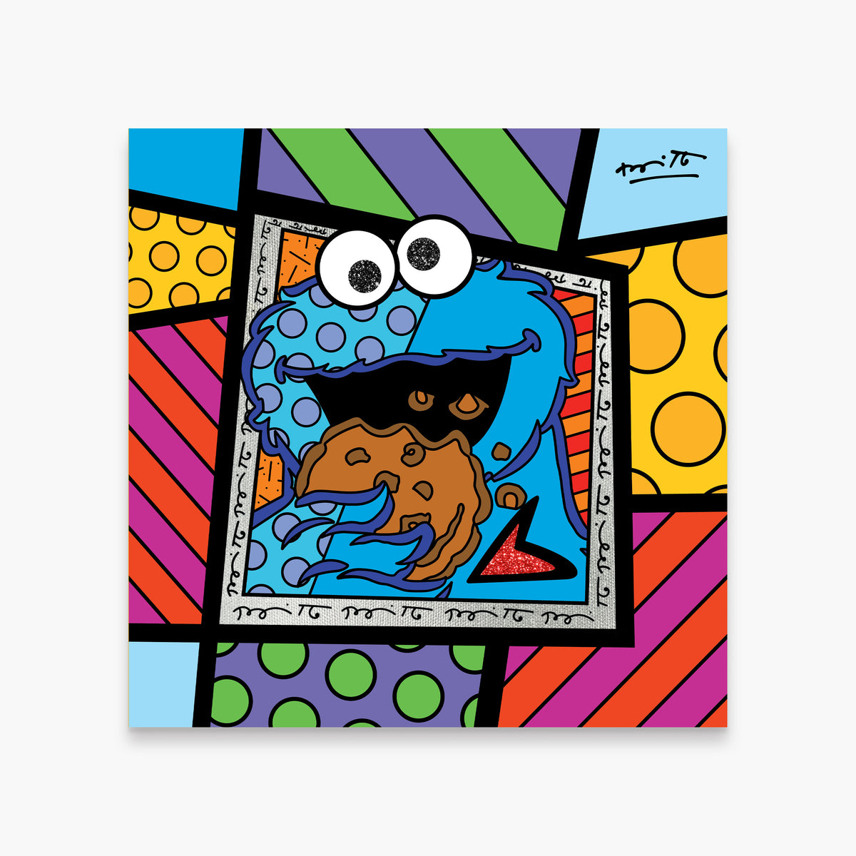 Romero Britto cookie monster sesame street limited  colorful pop art design