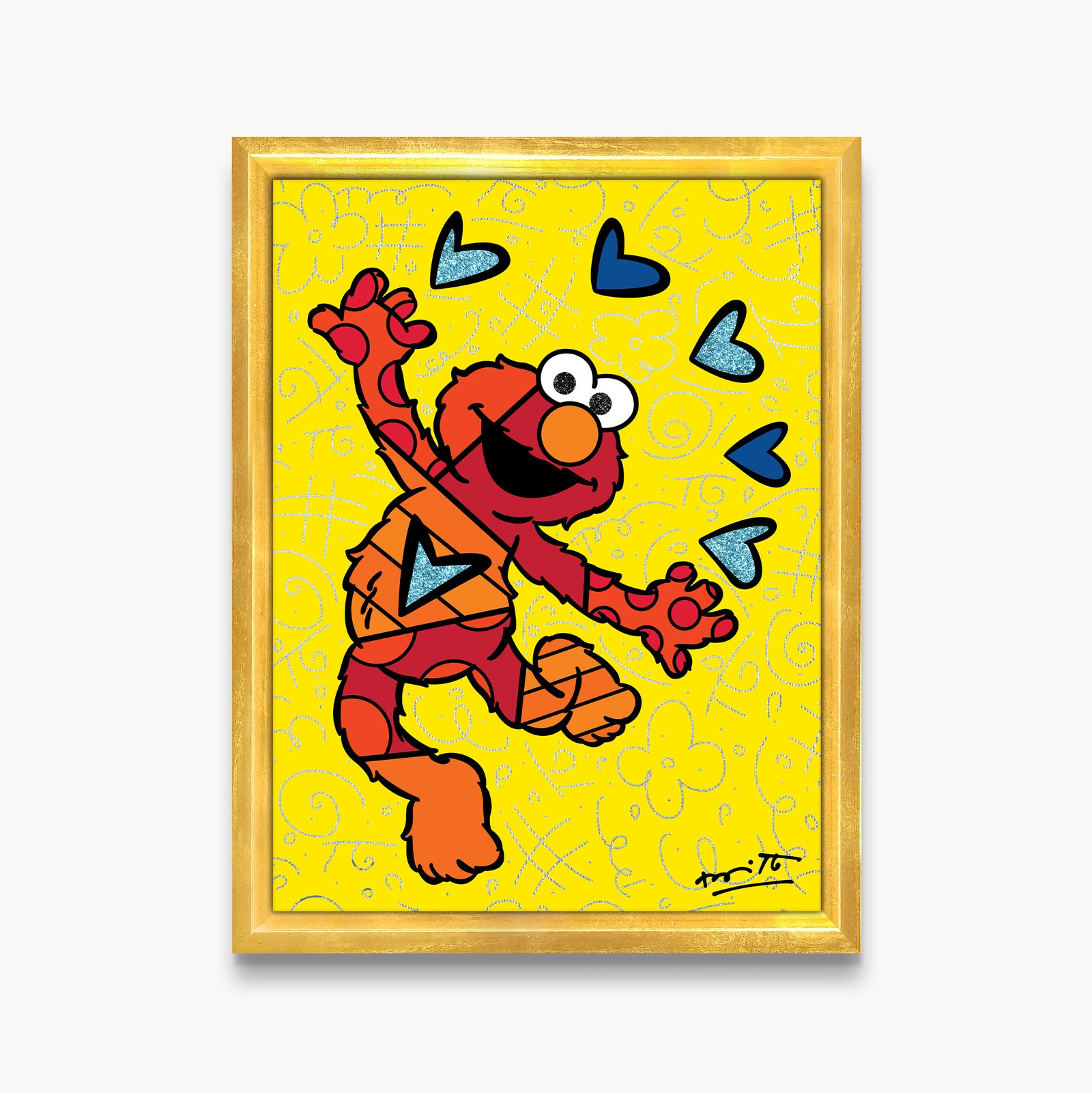 Romero Britto elmo sesame street limited edition  contemporary pop art piece