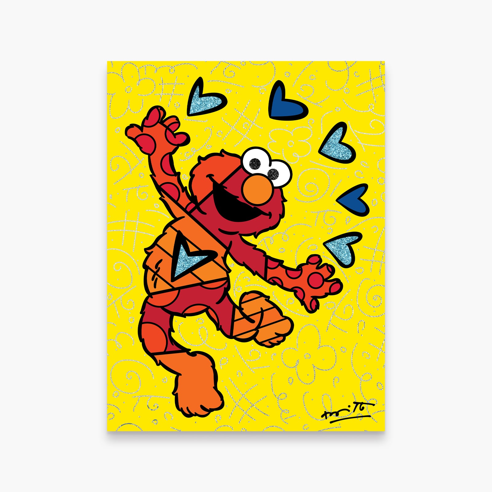 Romero Britto elmo sesame street limited edition  colorful pop art design