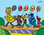 HAPPY LINE UP! (Sesame Street) - Limited Edition Print