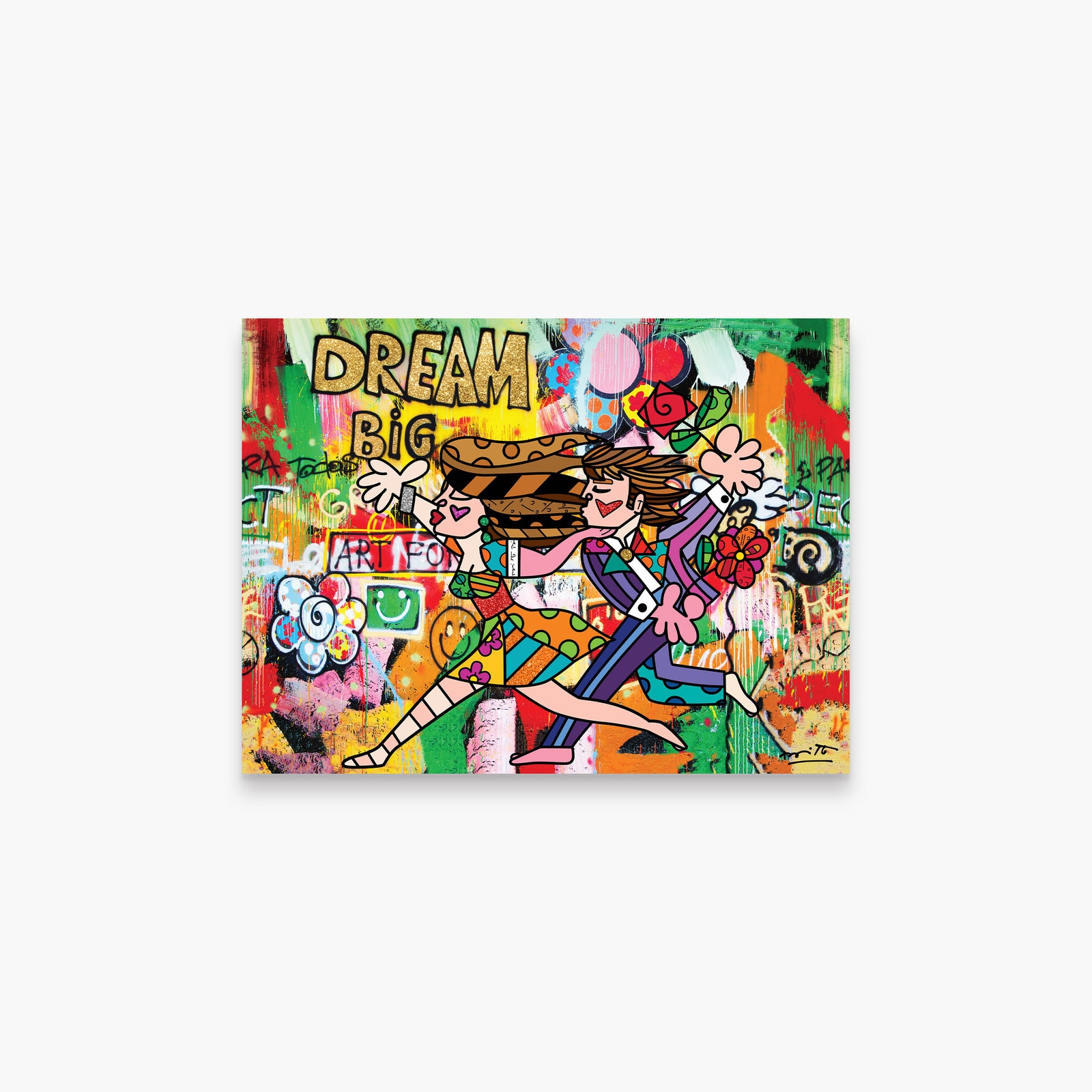 Romero Britto big dream limited edition print  colorful pop art design