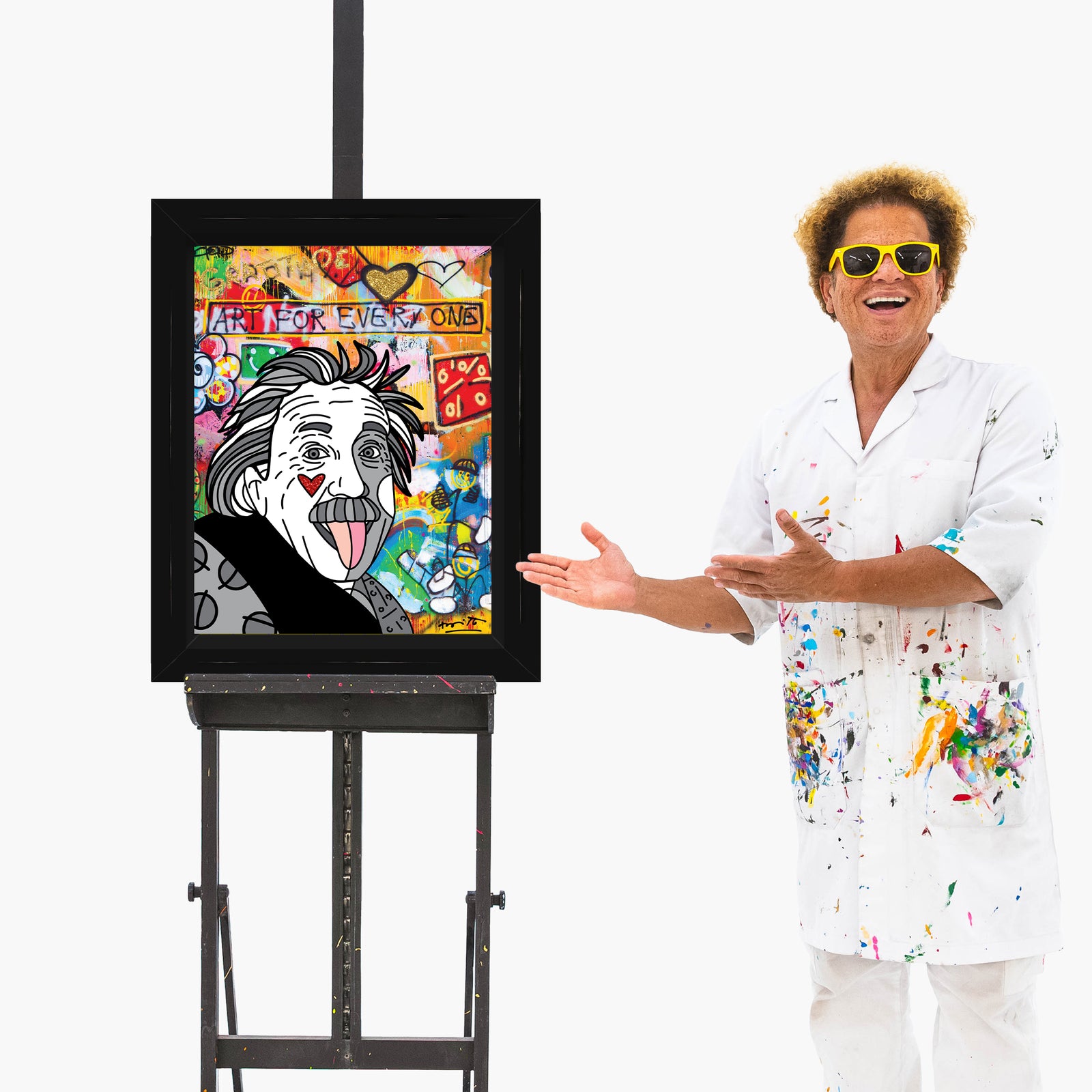 Romero Britto genius einstein limited edition print  colorful pop art design
