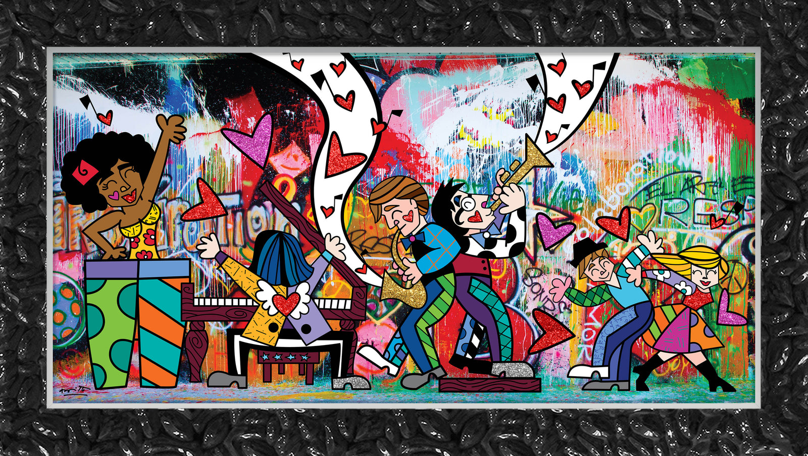Romero Britto bohemian rhapsody limited edition print  contemporary pop art piece