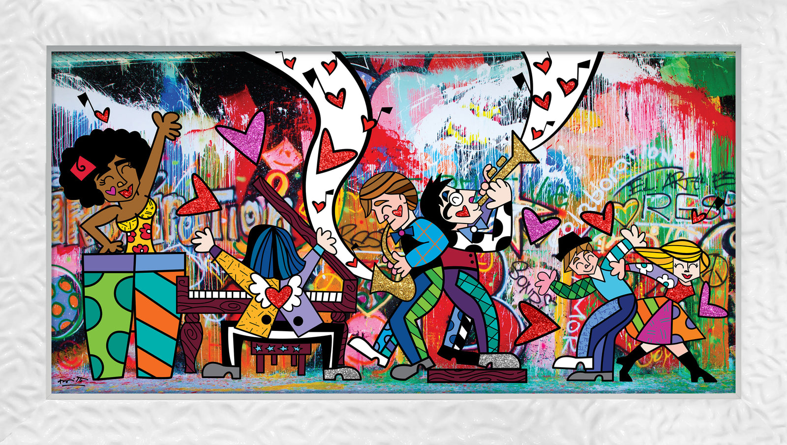 Romero Britto bohemian rhapsody limited edition print  contemporary pop art piece