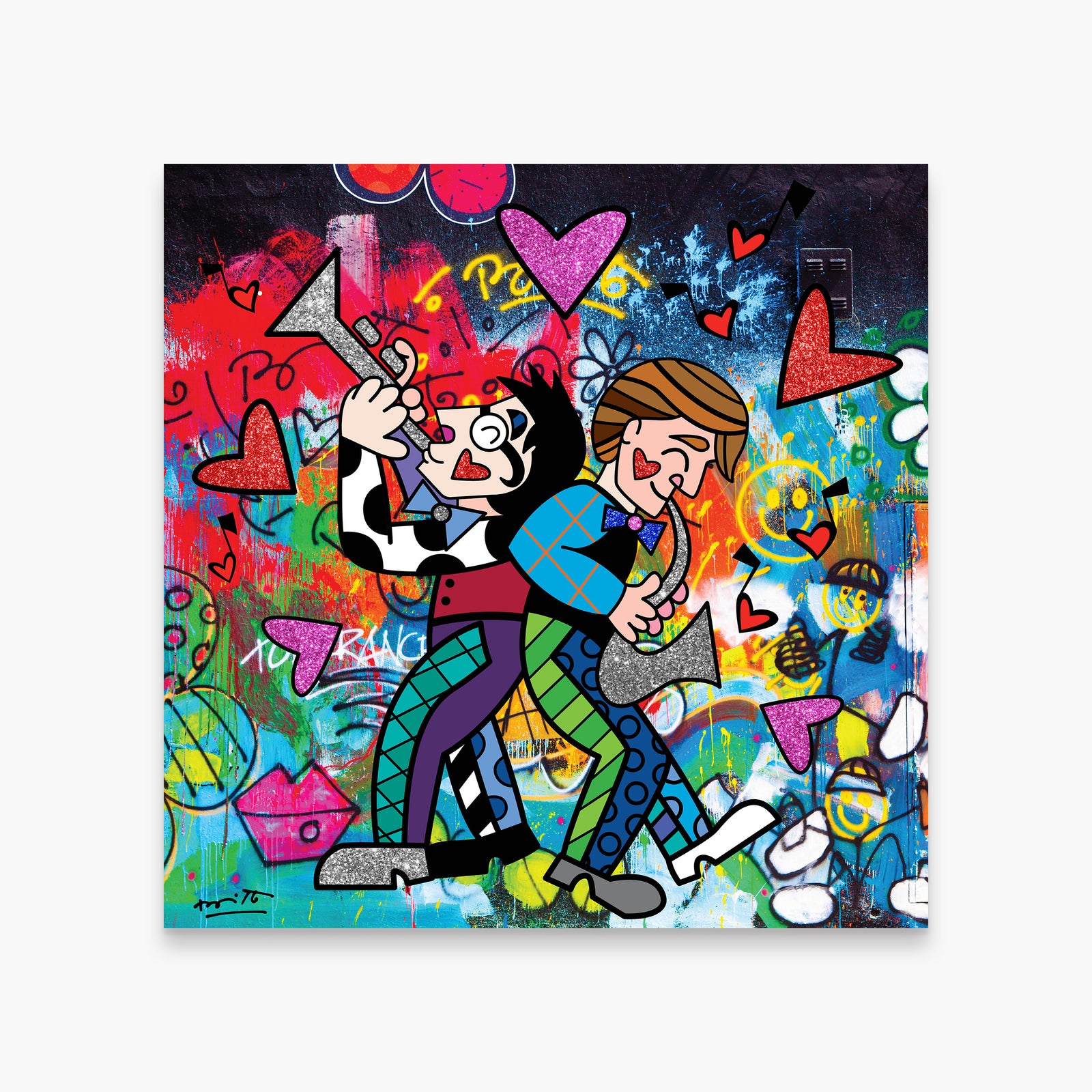 Romero Britto all that jazz limited edition  colorful pop art design
