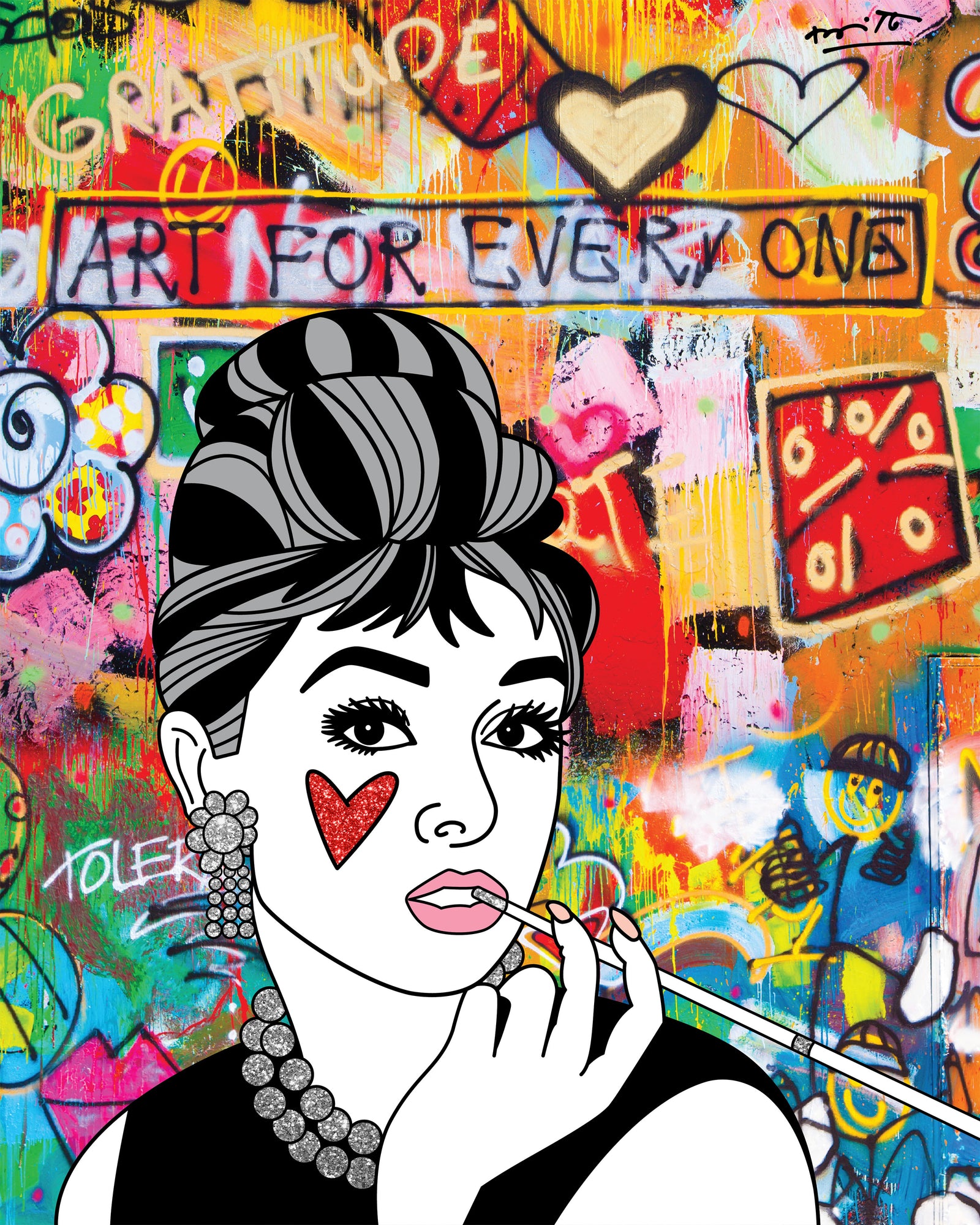 Romero Britto breakfast at tiffanys limited edition  colorful pop art design