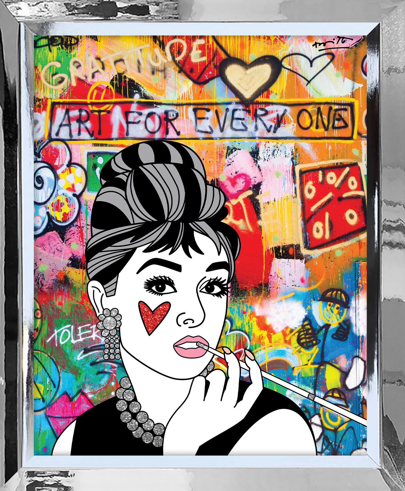 Romero Britto breakfast at tiffanys limited edition  contemporary pop art piece