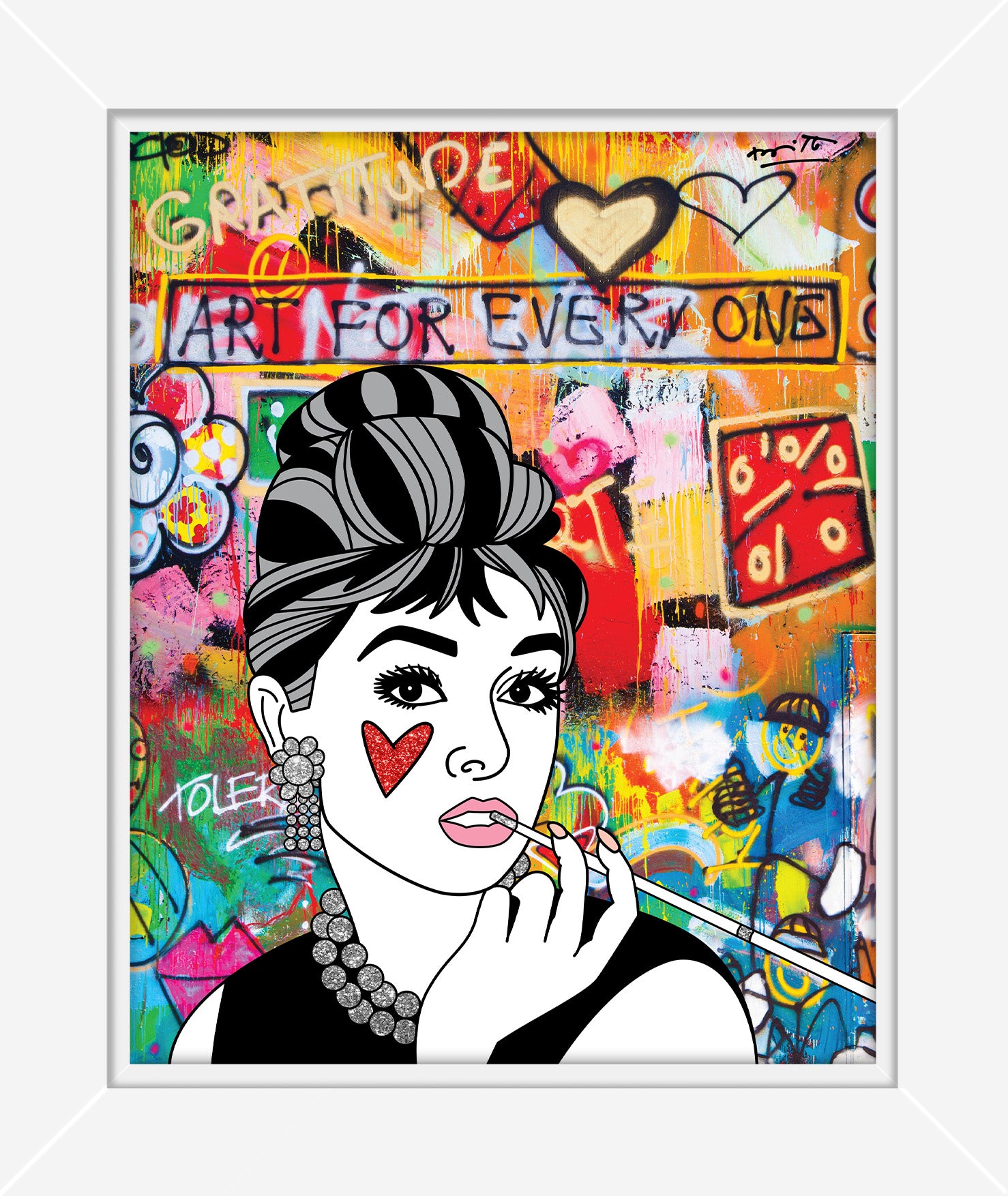 Romero Britto breakfast at tiffanys limited edition  contemporary pop art piece