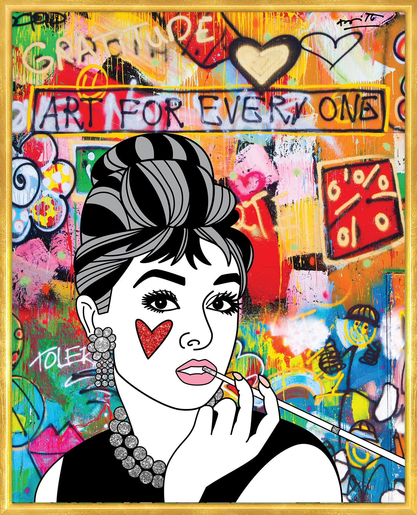 Romero Britto breakfast at tiffanys limited edition  contemporary pop art piece