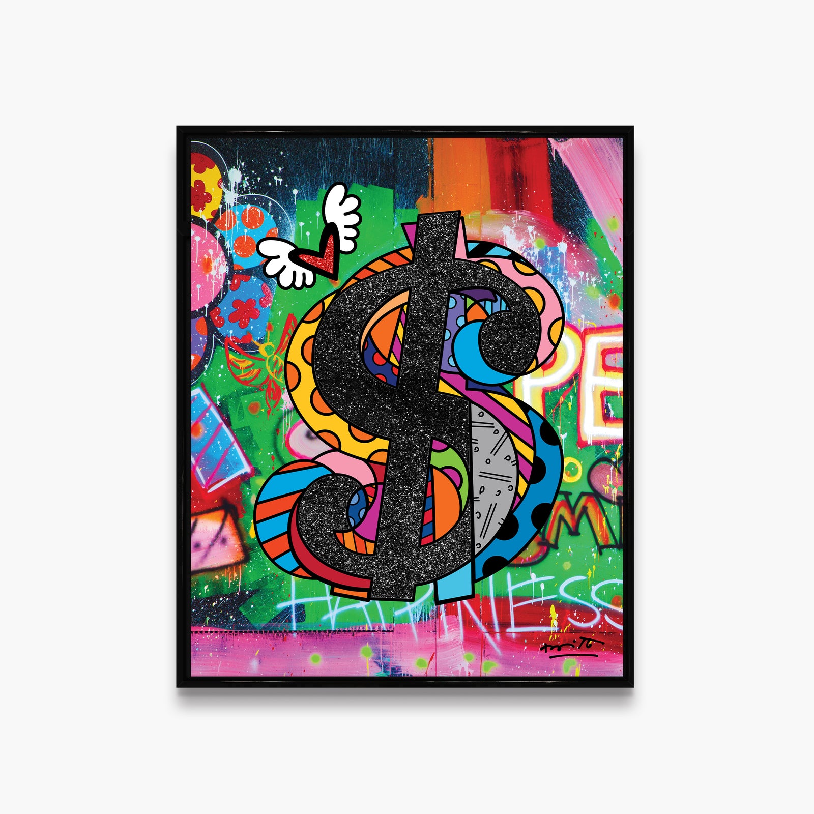 Romero Britto show me the money limited  colorful pop art design