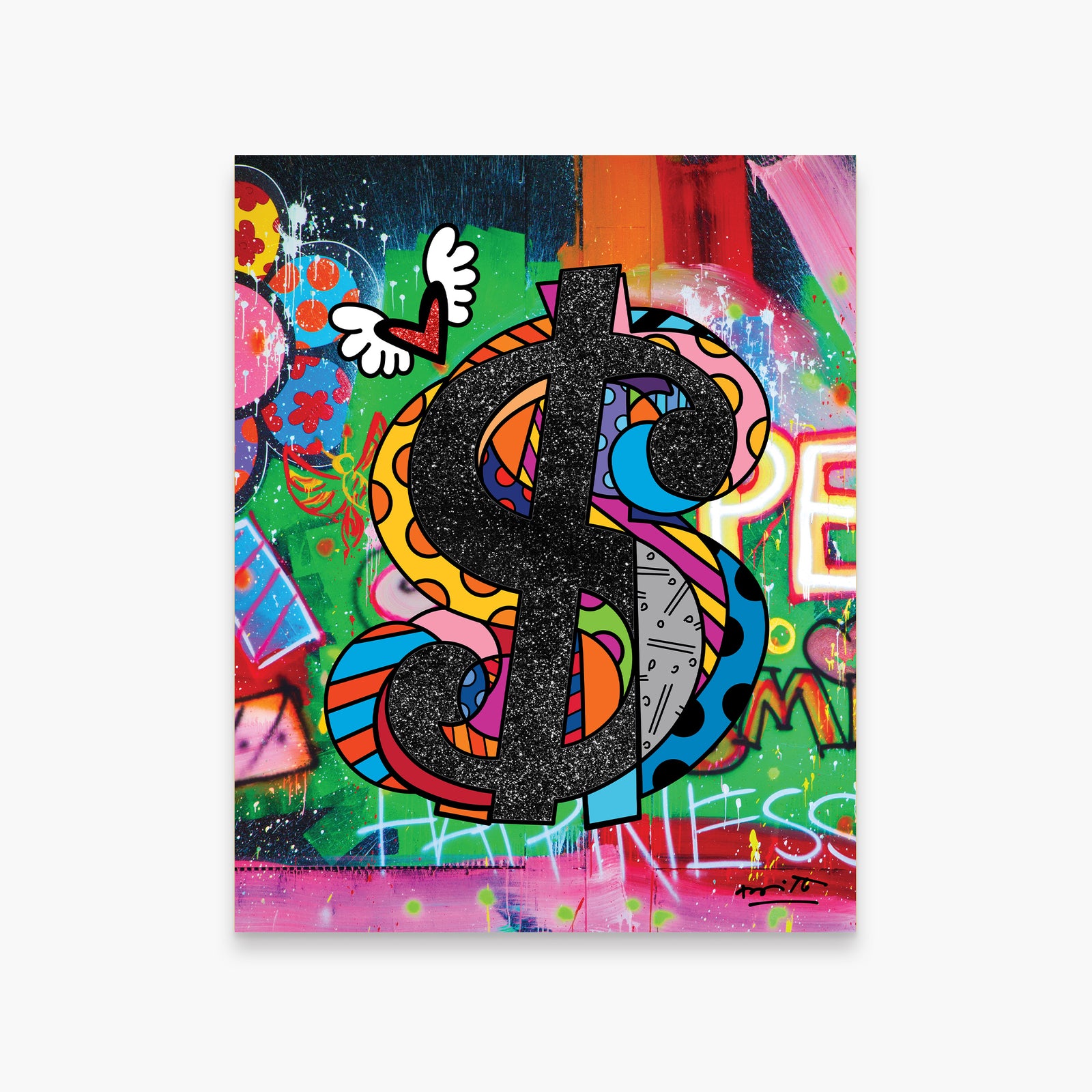 Romero Britto show me the money limited  colorful pop art design