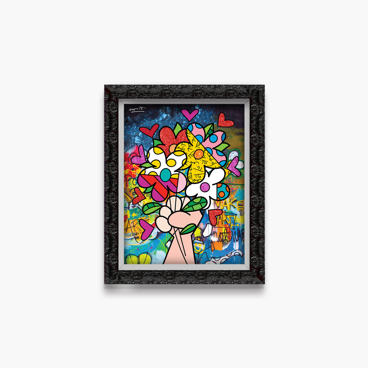 Romero Britto make art not war limited  colorful pop art design