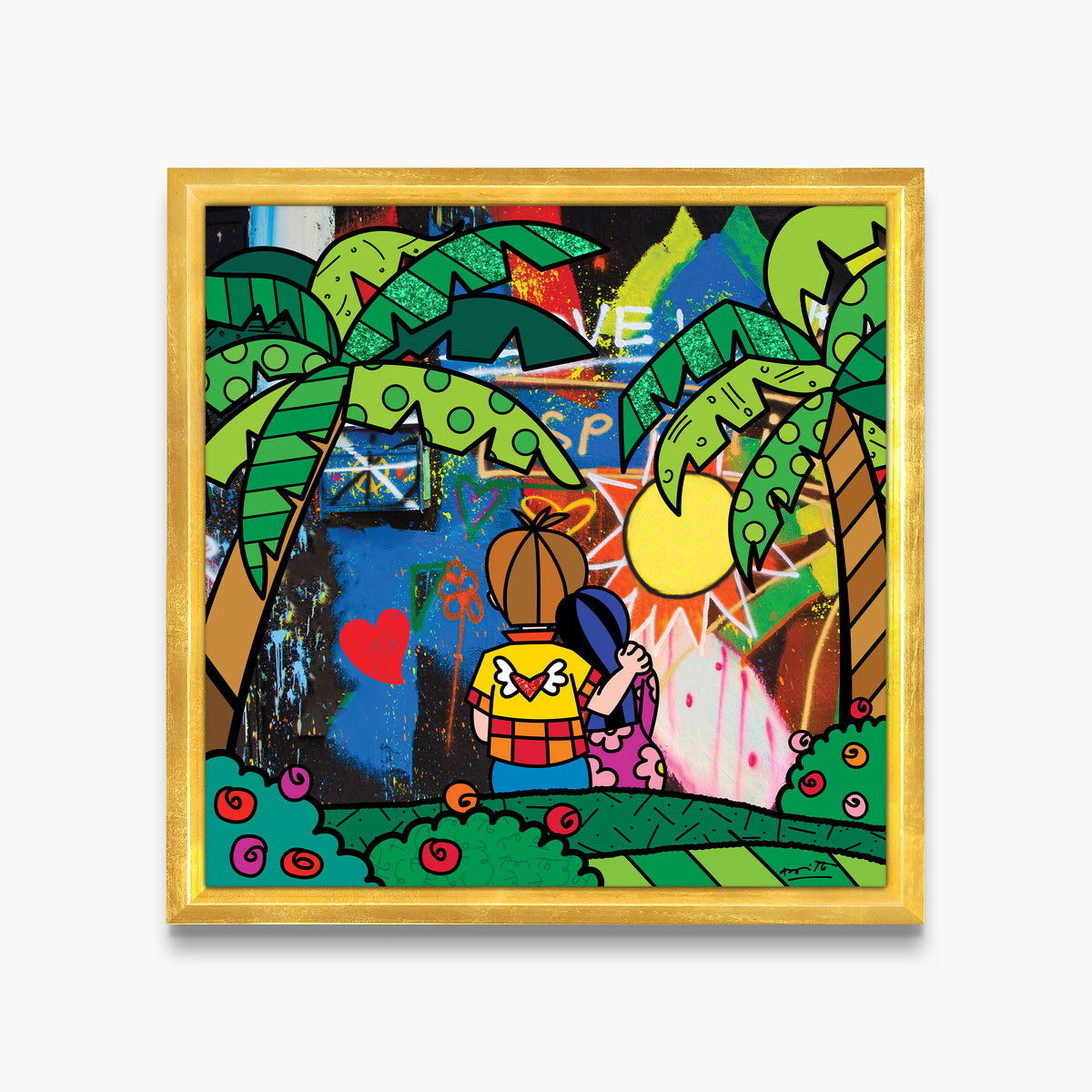 Romero Britto you are my sunshine limited  contemporary pop art piece