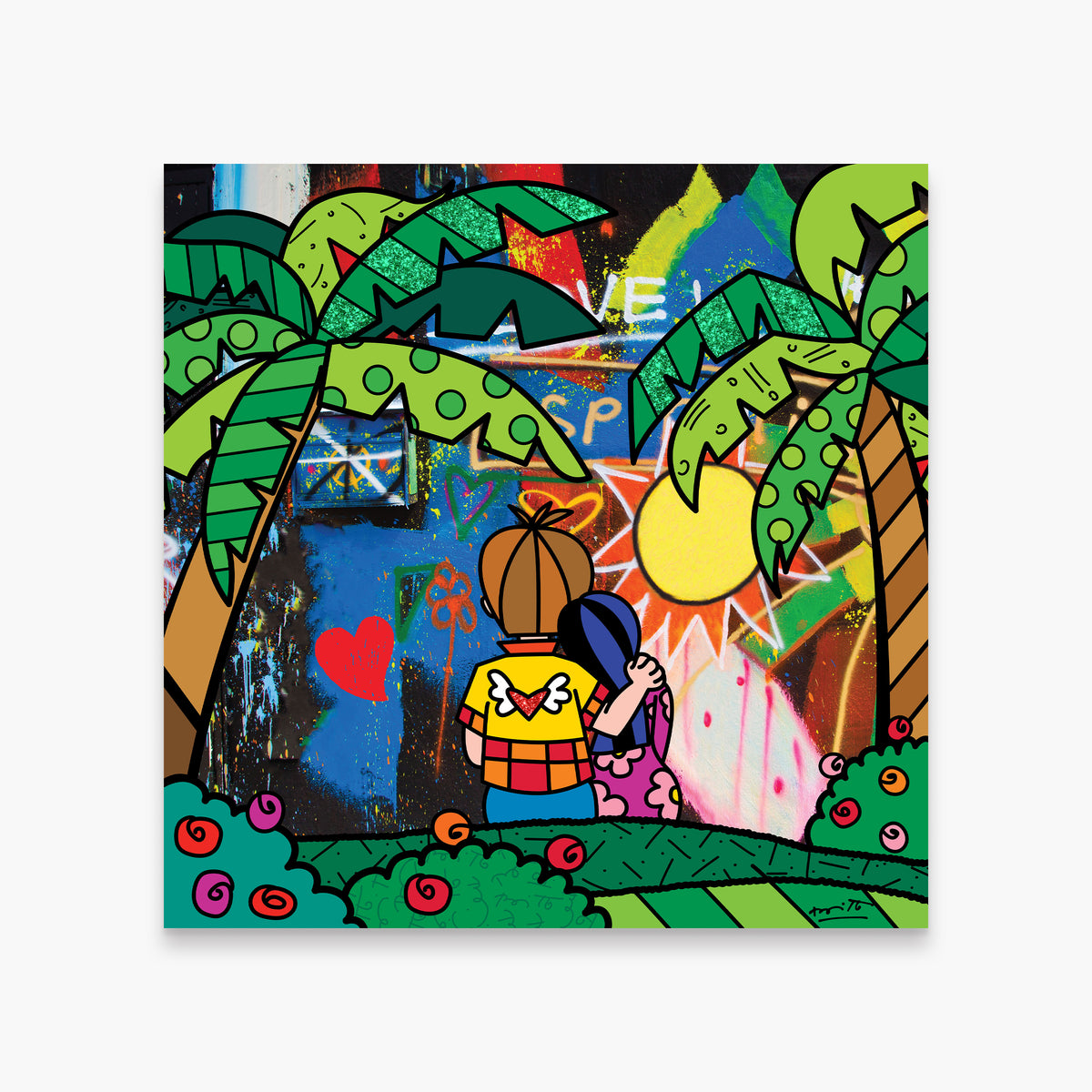 Romero Britto you are my sunshine limited  colorful pop art design