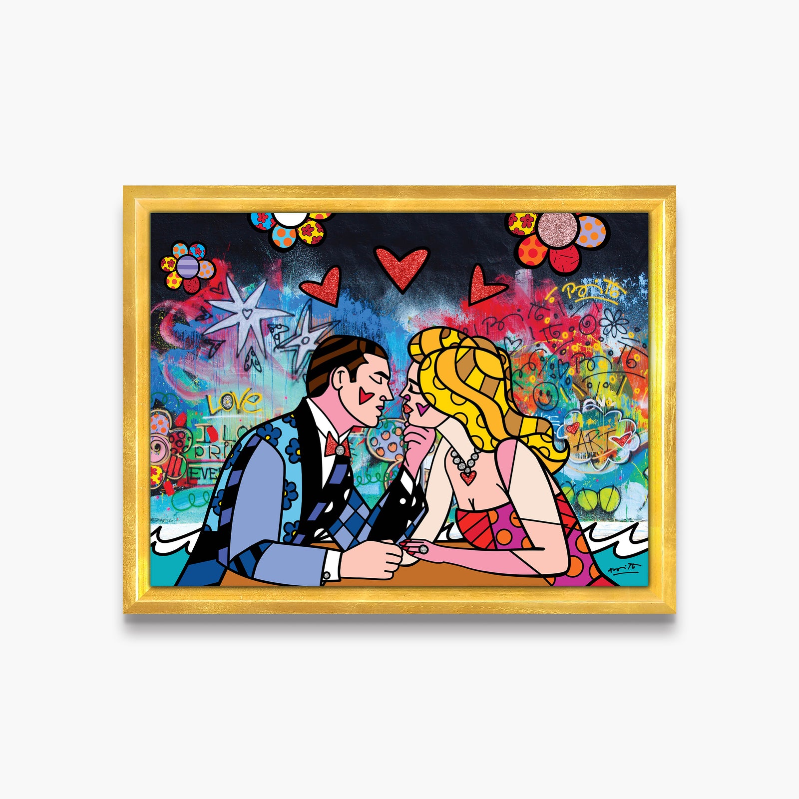 Romero Britto just the two of us  colorful pop art design