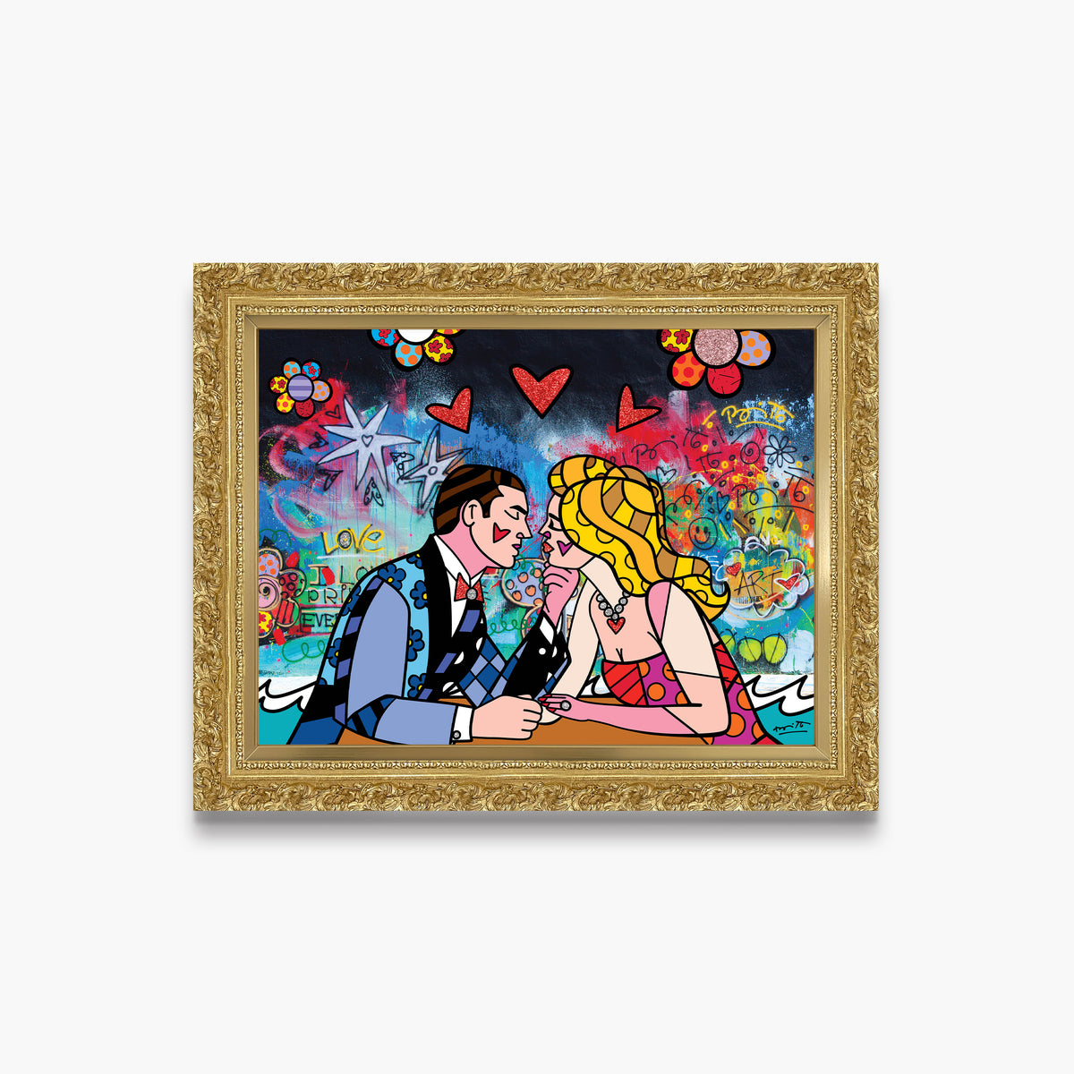 Romero Britto just the two of us  colorful pop art design