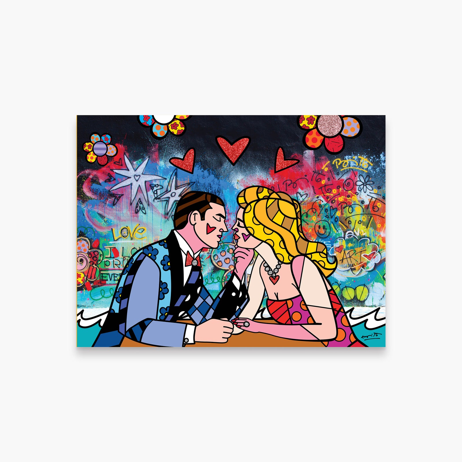 Romero Britto just the two of us  colorful pop art design