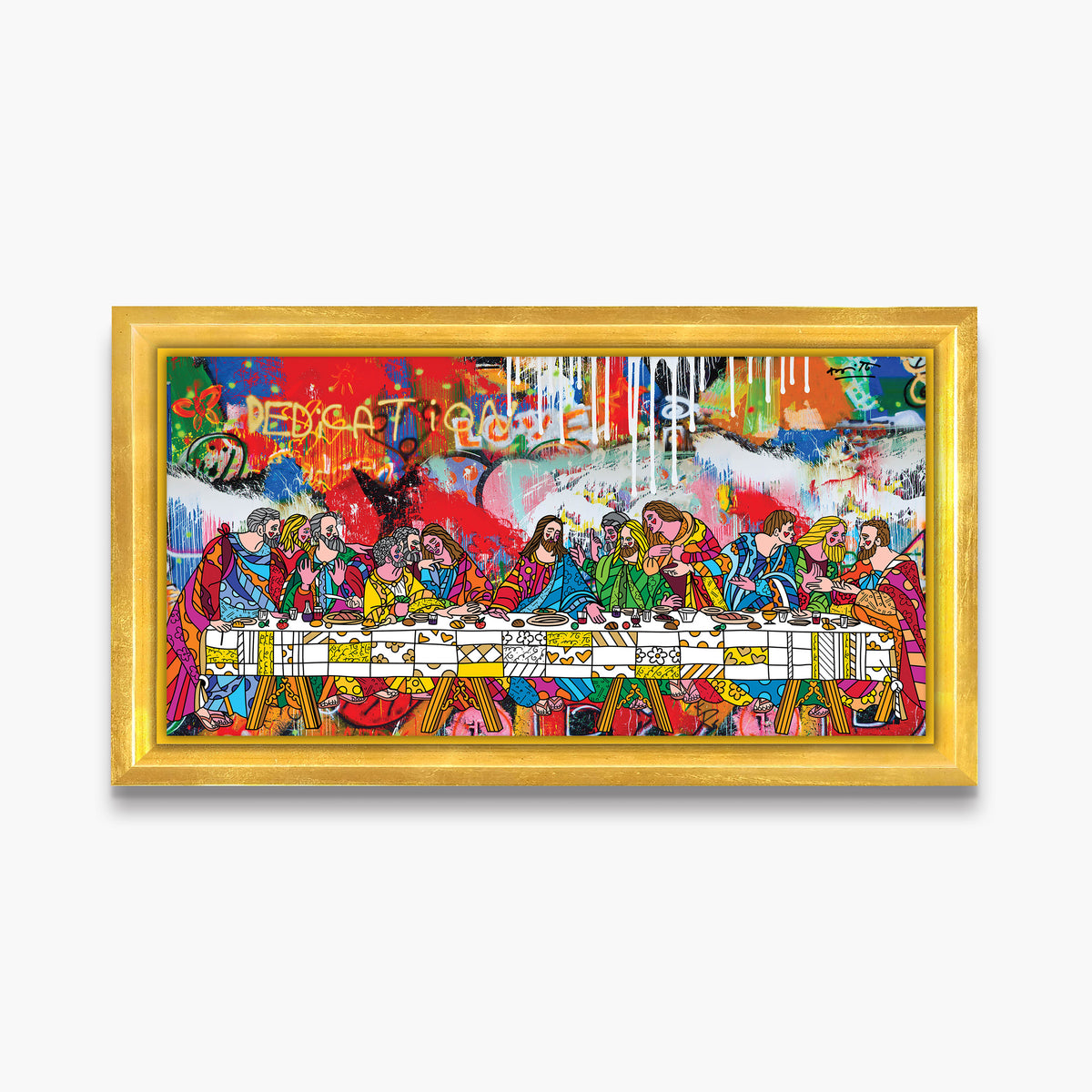 Romero Britto holy feast limited edition print  colorful pop art design