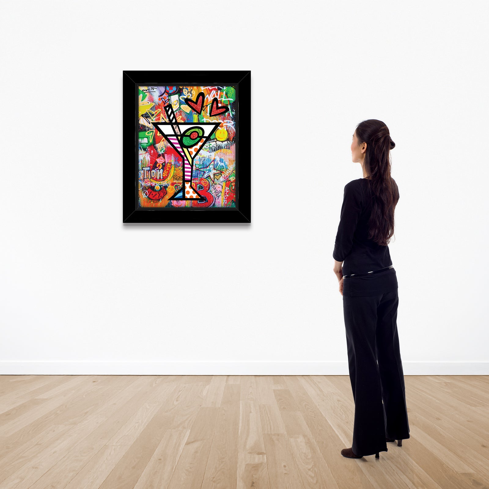 Romero Britto happy hour limited edition print  colorful pop art design