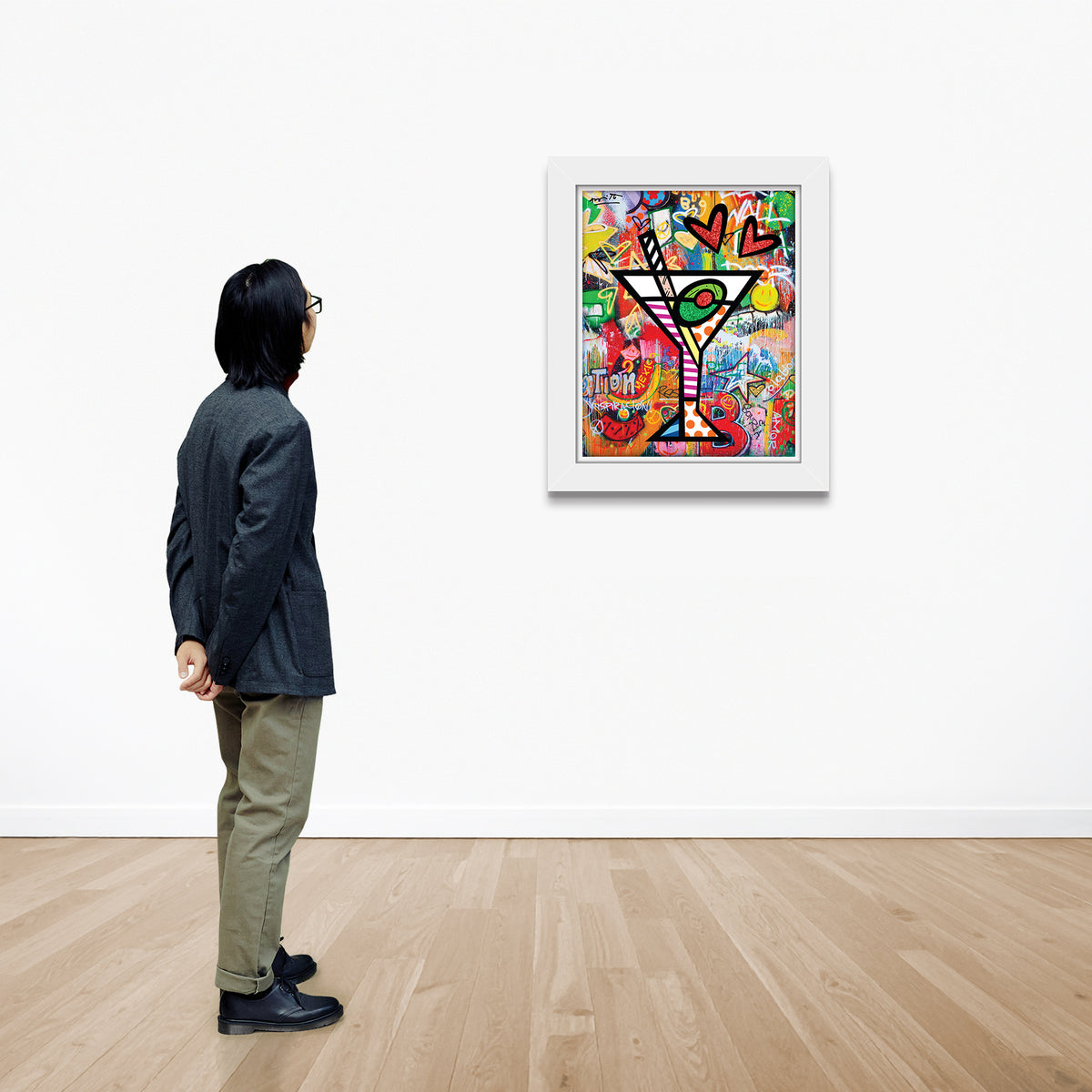 modern pop art happy hour limited edition print  vibrant home decor
