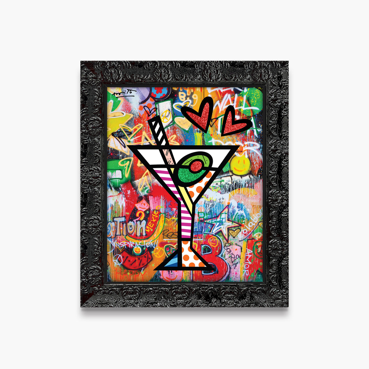 Romero Britto happy hour limited edition print  contemporary pop art piece