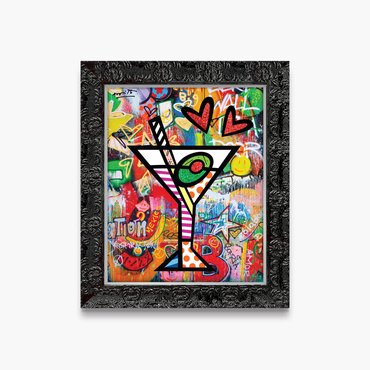 Romero Britto happy hour limited edition print  colorful pop art design