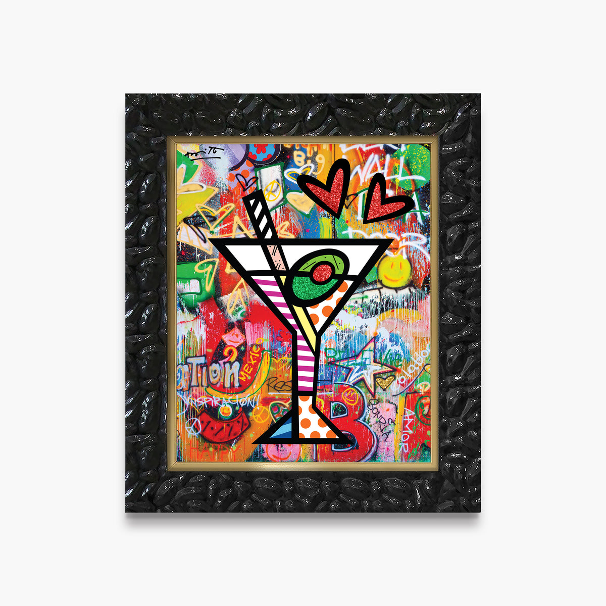 Romero Britto happy hour limited edition print  contemporary pop art piece