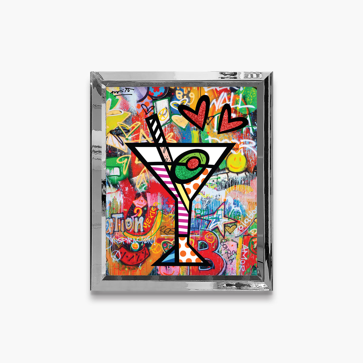 Romero Britto happy hour limited edition print  colorful pop art design