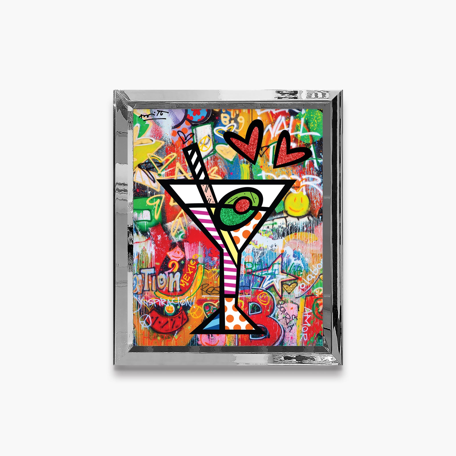 Romero Britto happy hour limited edition print  colorful pop art design
